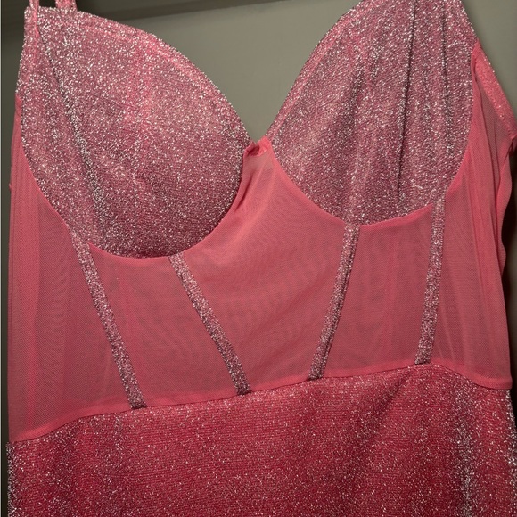 NWT Shimmery Pink Mini Dress | Large - Picture 4 of 10